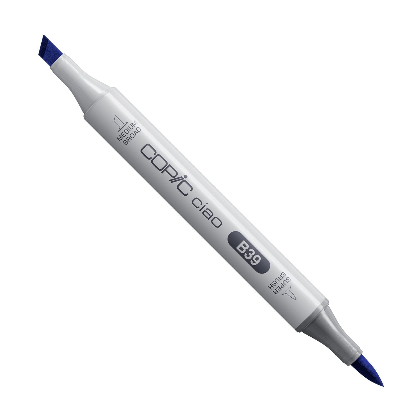 Copic Ciao B39 Prussian Blue alcohol marker with medium broad and super brush nibs
