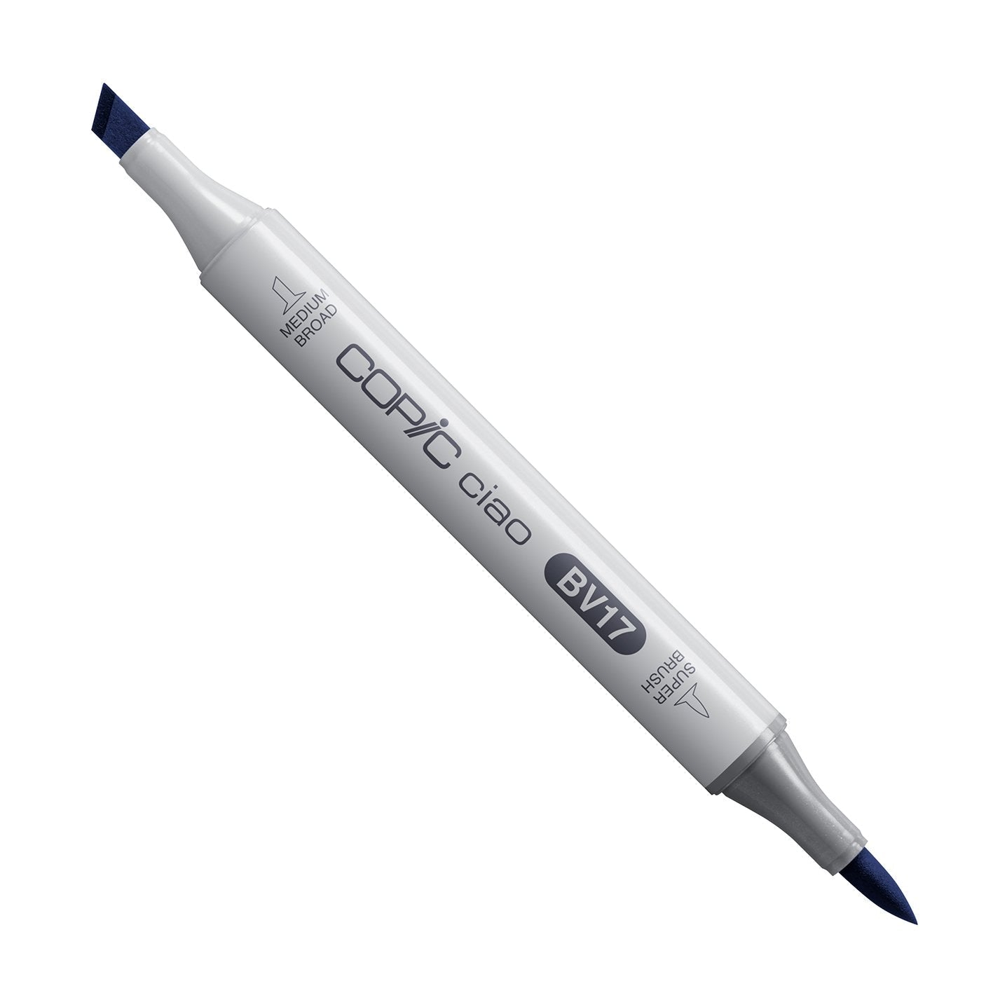 Copic Ciao BV17 Deep Reddish Blue alcohol marker with medium broad and super brush nibs
