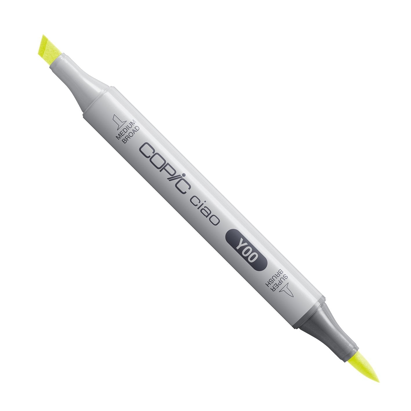 Copic Ciao Y00 Barium Yellow alcohol marker with medium broad and super brush nibs