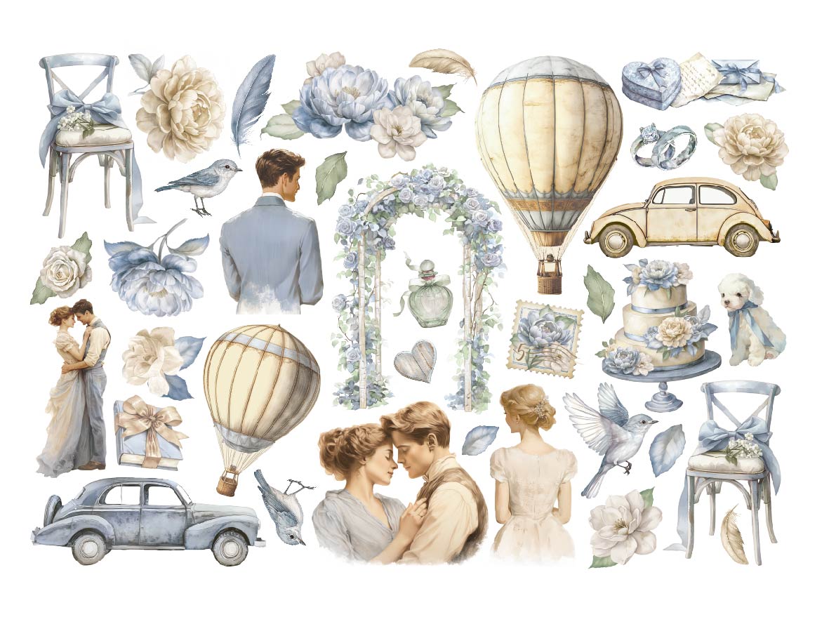 Stamperia Cardstock Ephemera Adhesive Paper Cut Outs - Timeless