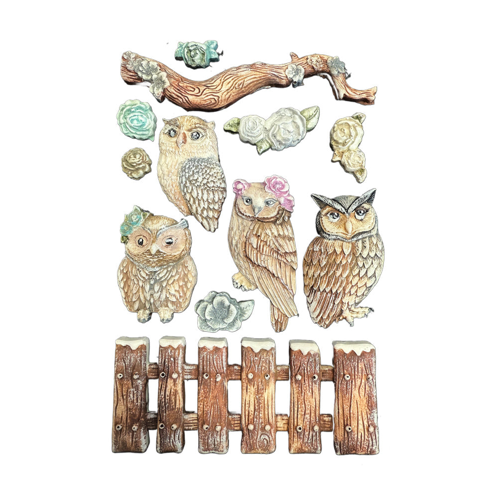 Stamperia Silicone Mould A5 - The Owl's House Owls and Branch