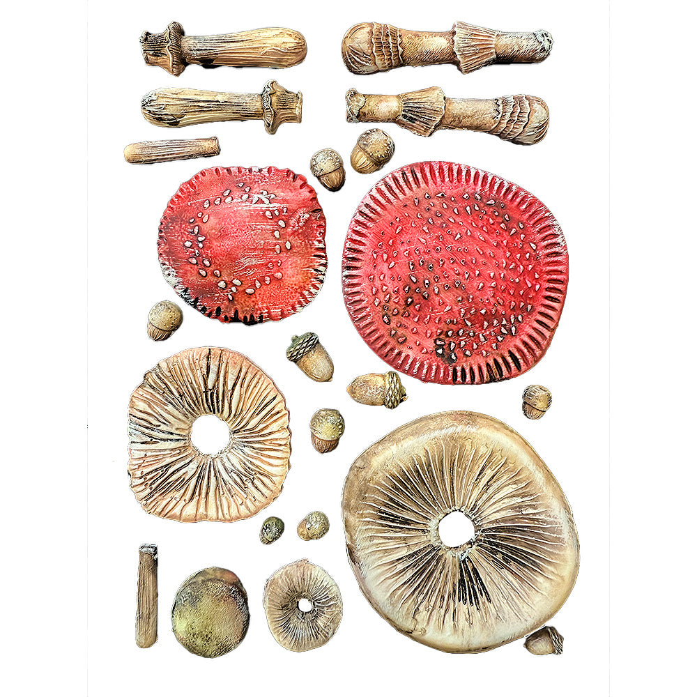 Stamperia Silicone Mould A5 - Whispering Woods Mushrooms 3D