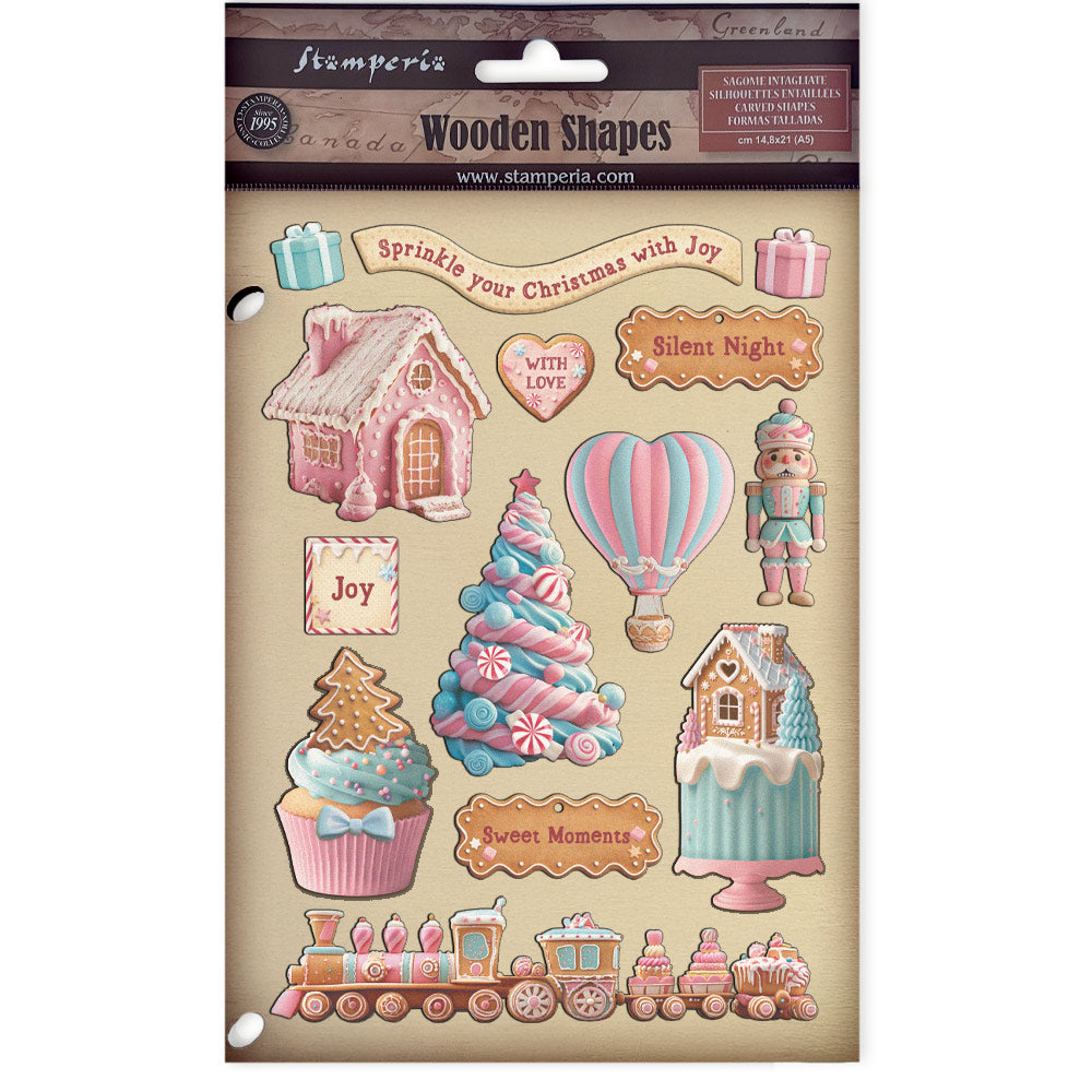 Stamperia Wooden Shapes A5 - Candy Christmas