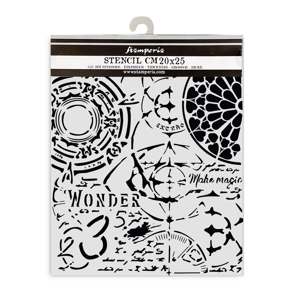Stamperia Media Stencil 20x25cm - Master of Magic Gothic Texture