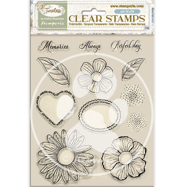 Stamperia Clear Stamps - Timeless Flowers and Hearts