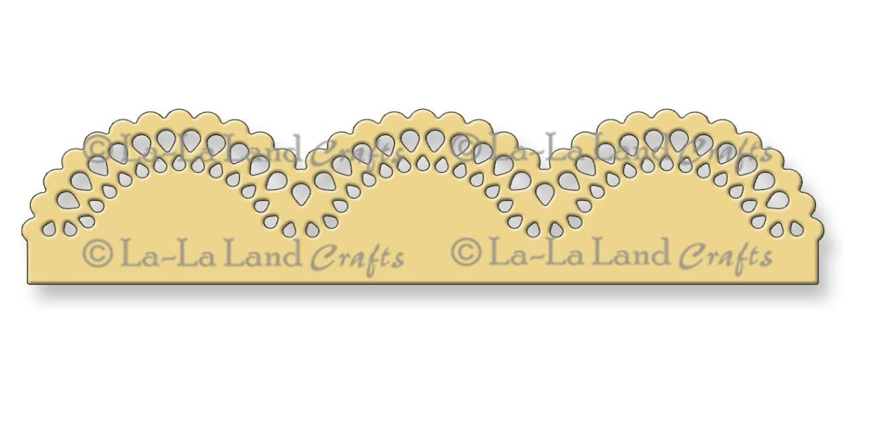La-La Land Scallop Border Die – metal craft border die, 5.25 x 1.25 inches, compatible with Big Shot, Cuttlebug, Vagabond