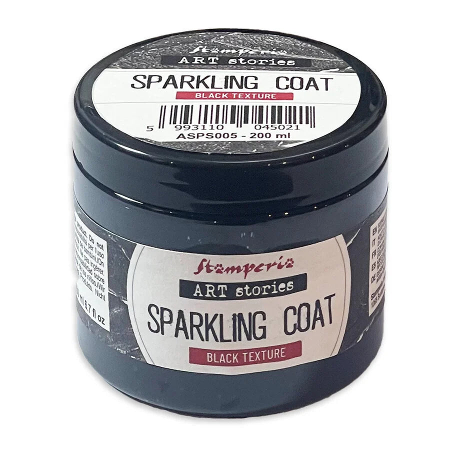 Stamperia Art Stories Sparkling Coat - Black Texture