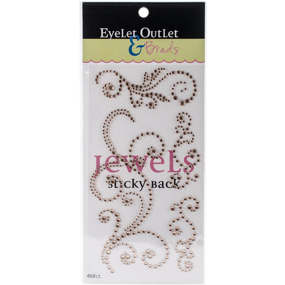 Eyelet Outlet Adhesive Jewel Swirls - Champagne