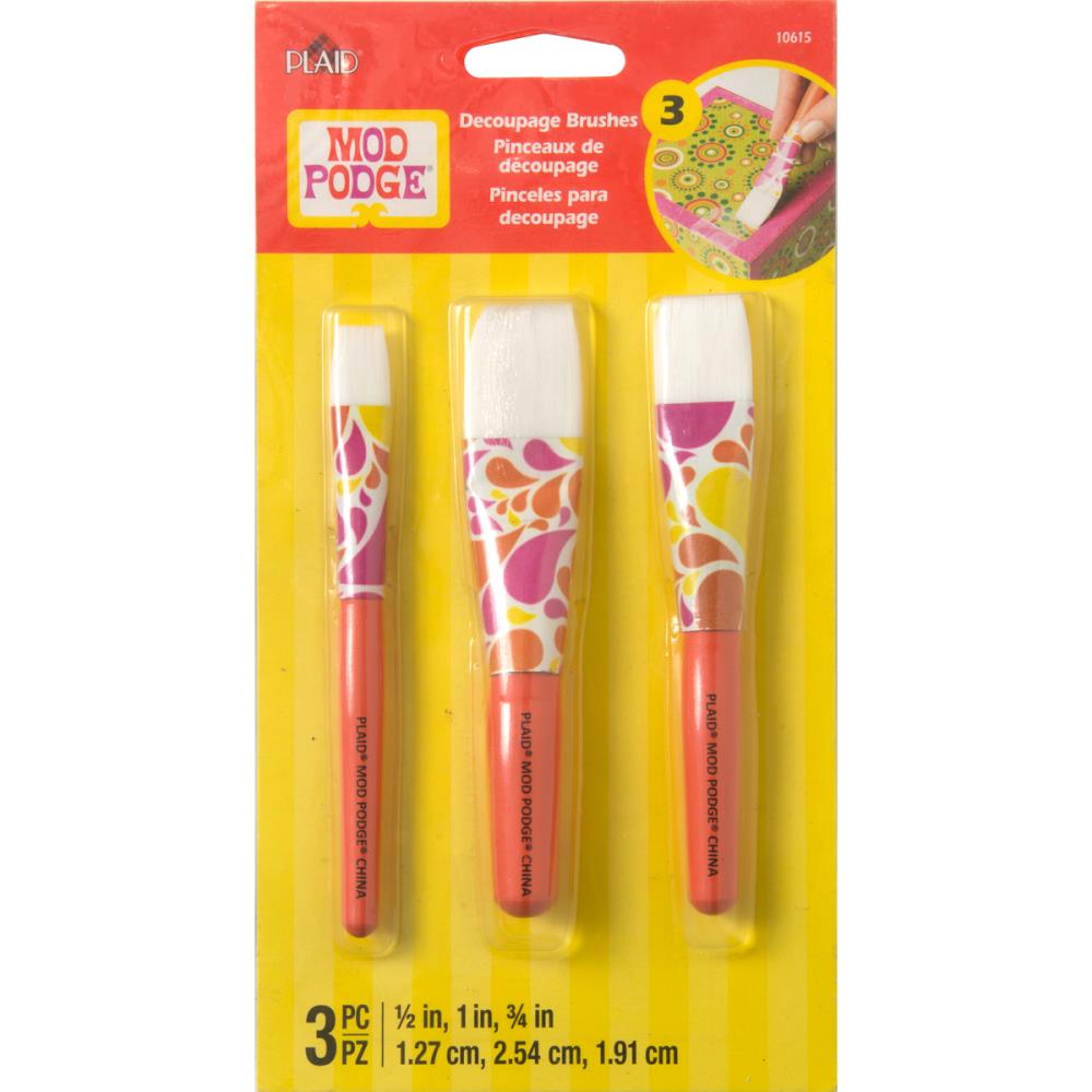 Mod Podge Short Handle Brush Set 3pcs
