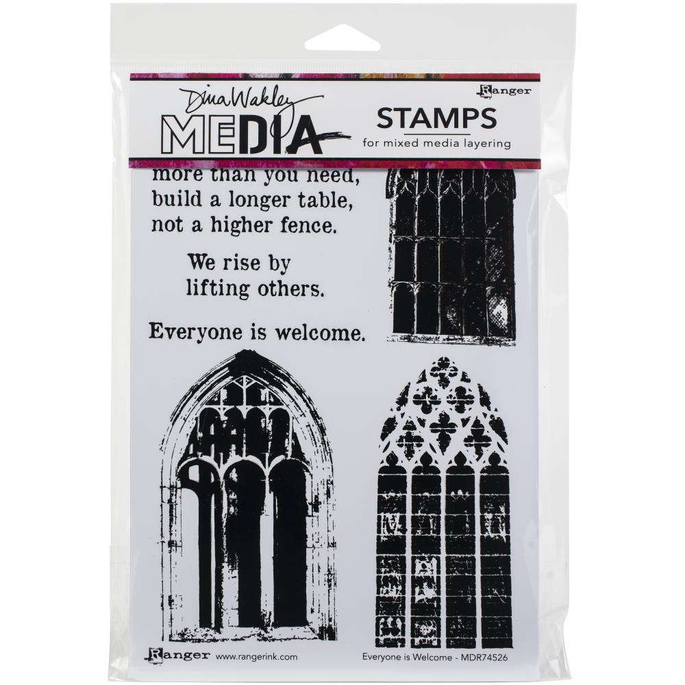 Dina Wakley Media Cling Stamps - Everyone Is Welcome