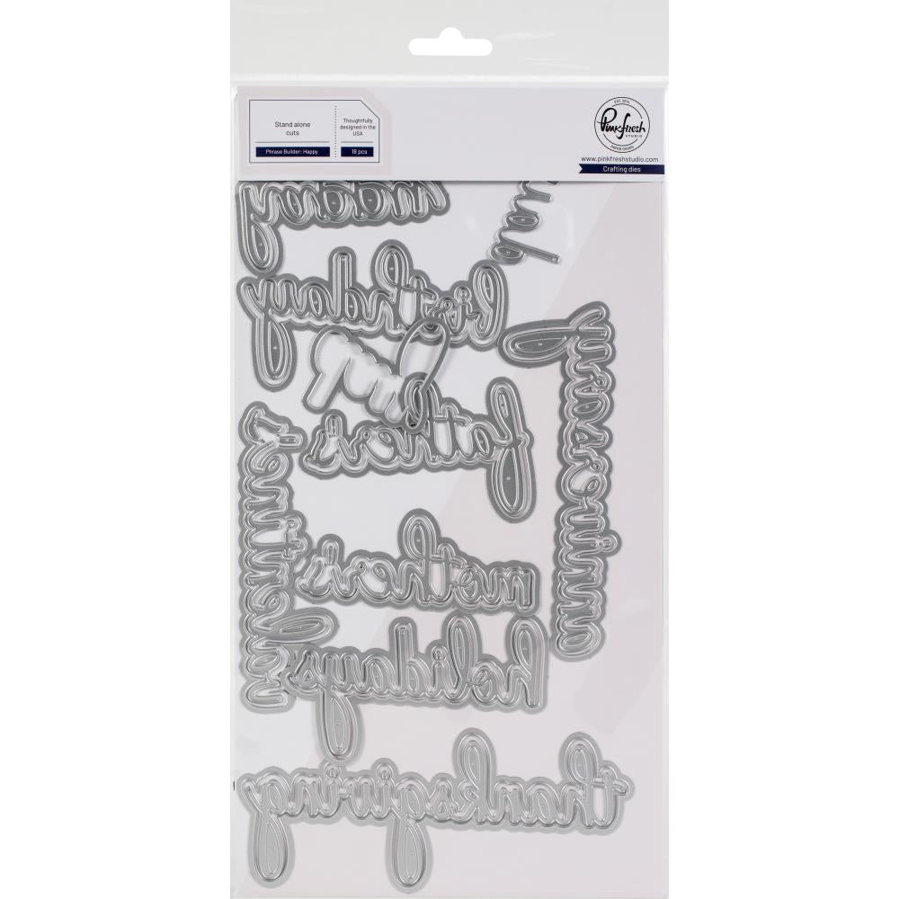 Pinkfresh Studio Die Set - Phrase Builder: Happy