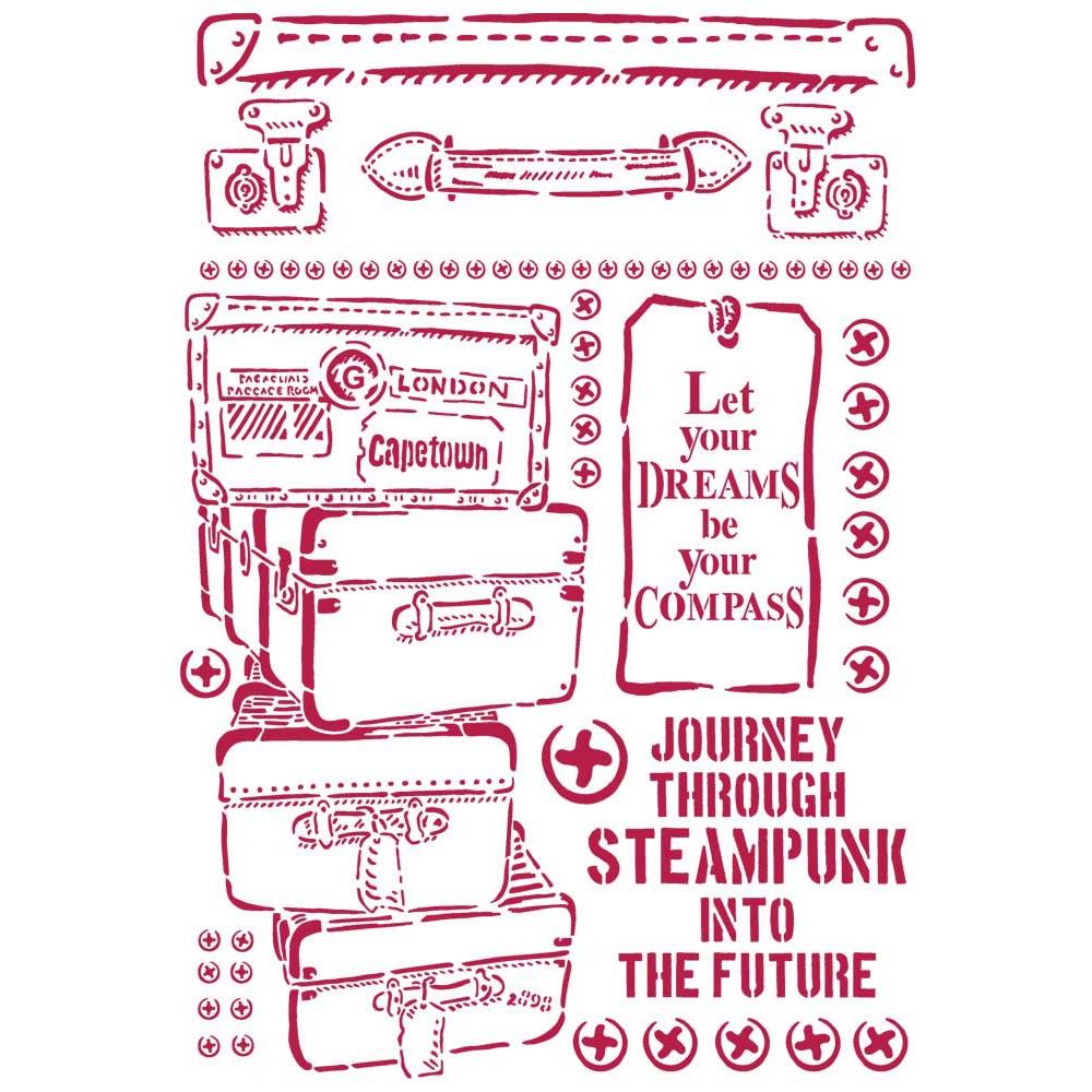 Stamperia Stencil - Luggage Lady Vagabond