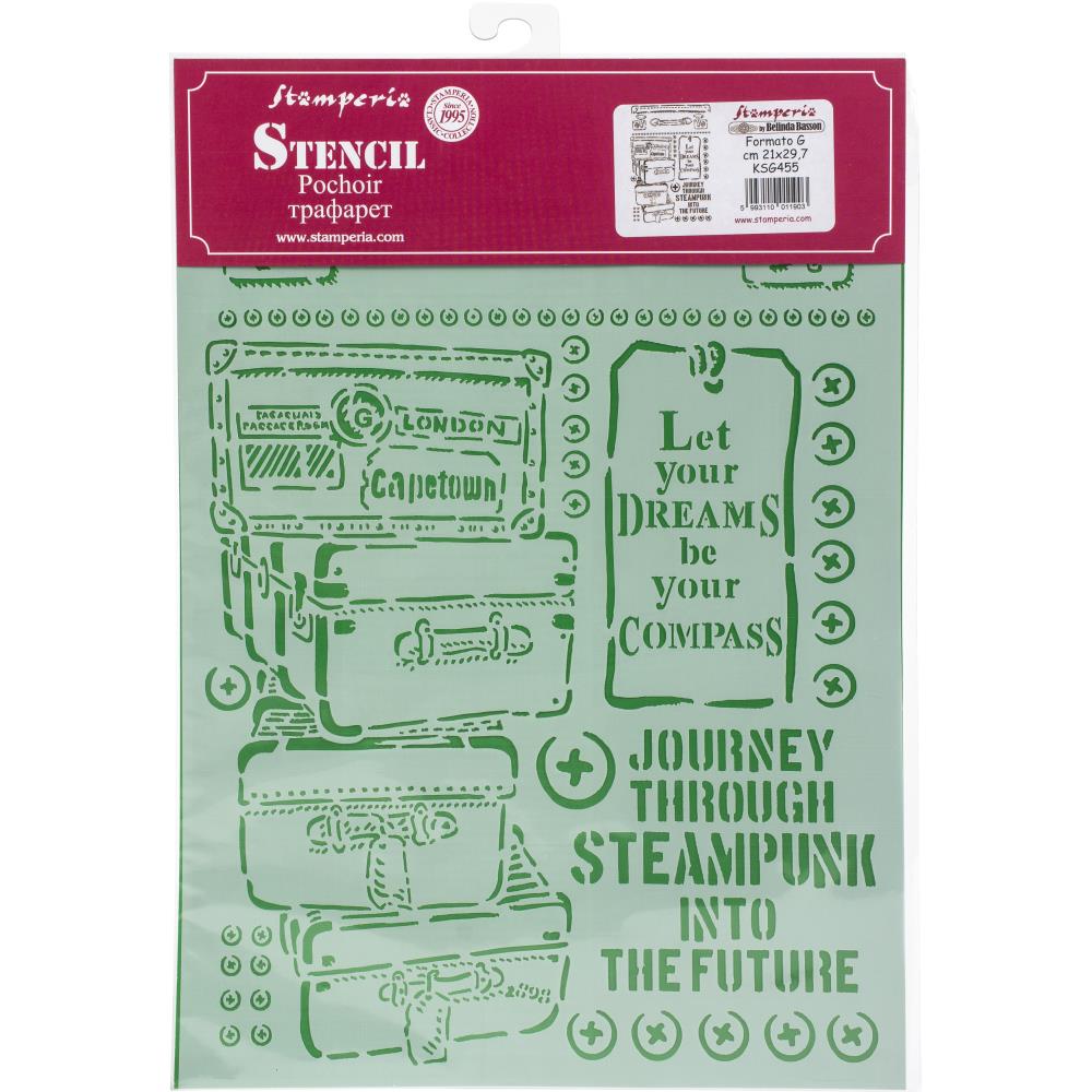 Stamperia Stencil - Luggage Lady Vagabond