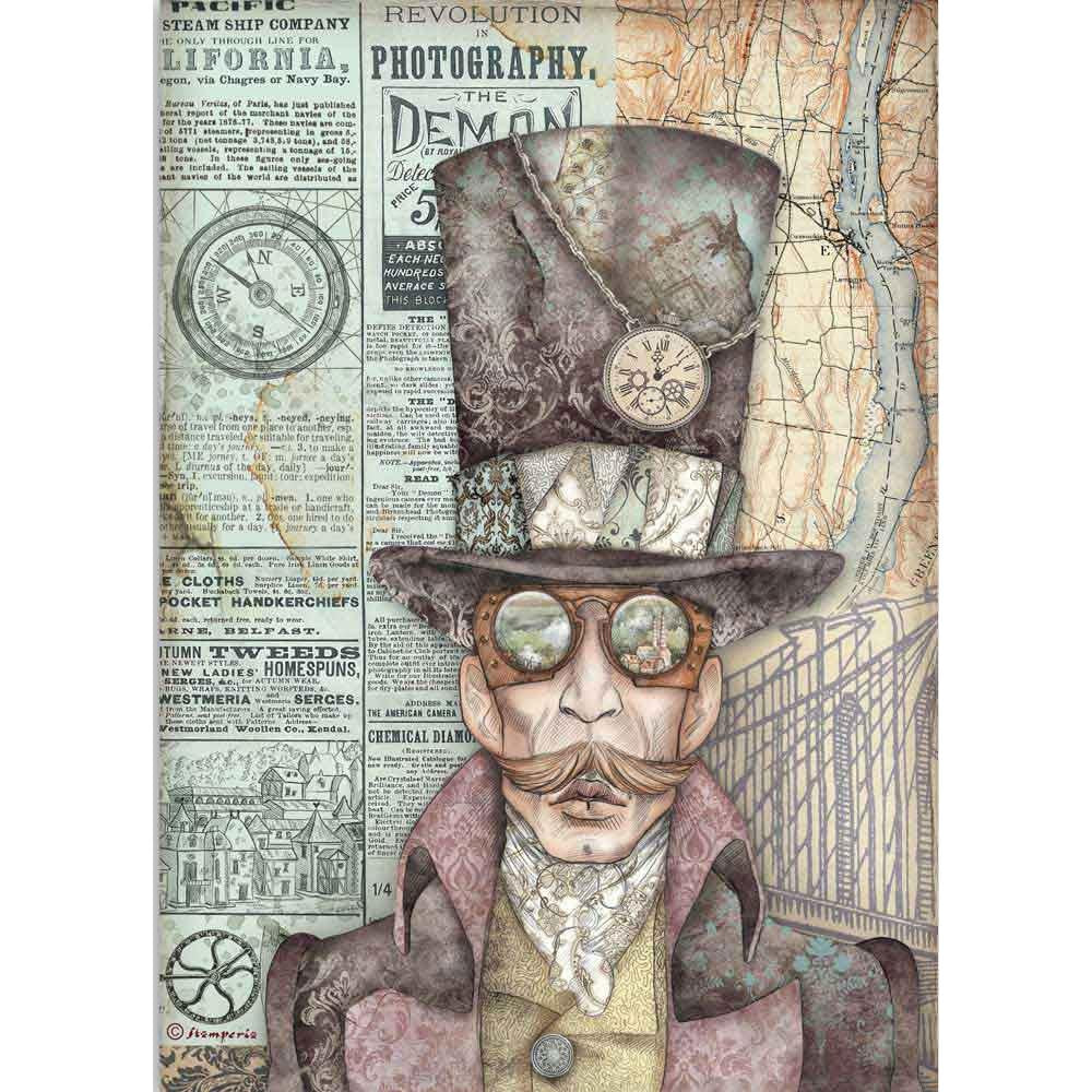 Stamperia Rice Paper Sheet A4 - Photography Sir Vagabond