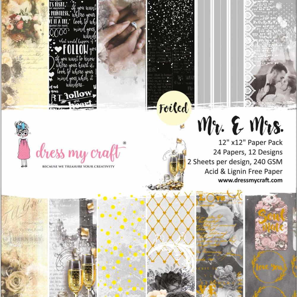 Dress My Craft Collection Pack 12x12 - Mr. & Mrs