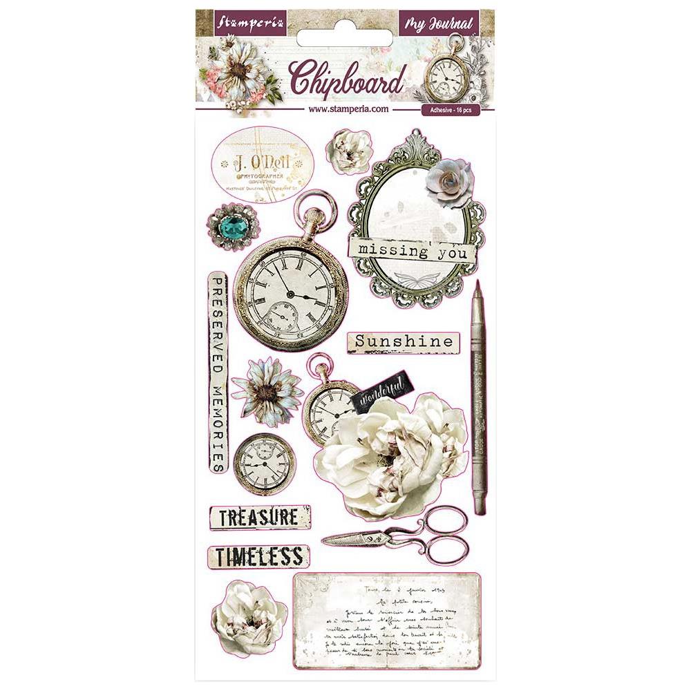 Stamperia Adhesive Chipboard - Journal Romantic