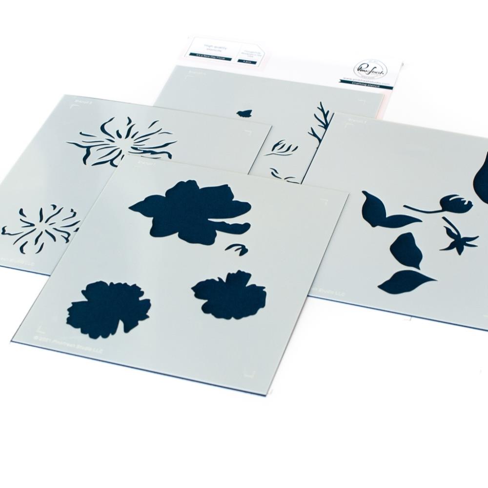 Pinkfresh Studio Stencils - Its A New Day Floral Layering
