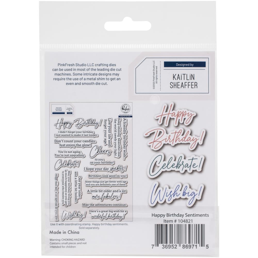 Pinkfresh Studio Die - Happy Birthday Sentiments.