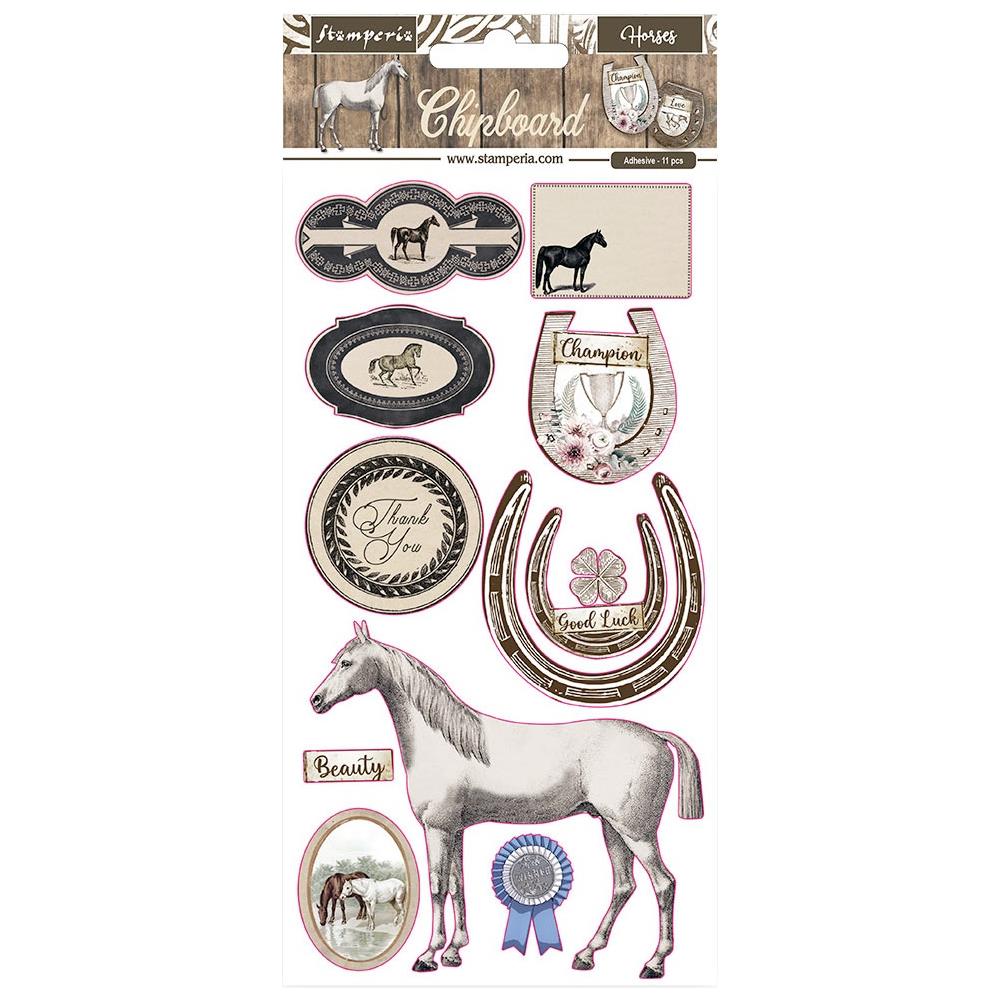Stamperia Adhesive Chipboard - Romantic Horses