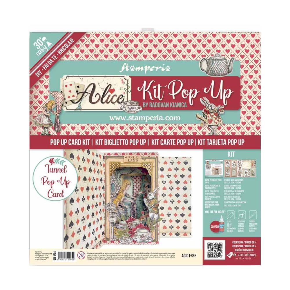Stamperia Tunnel Pop-Up Card Kit - Alice In Wonderland