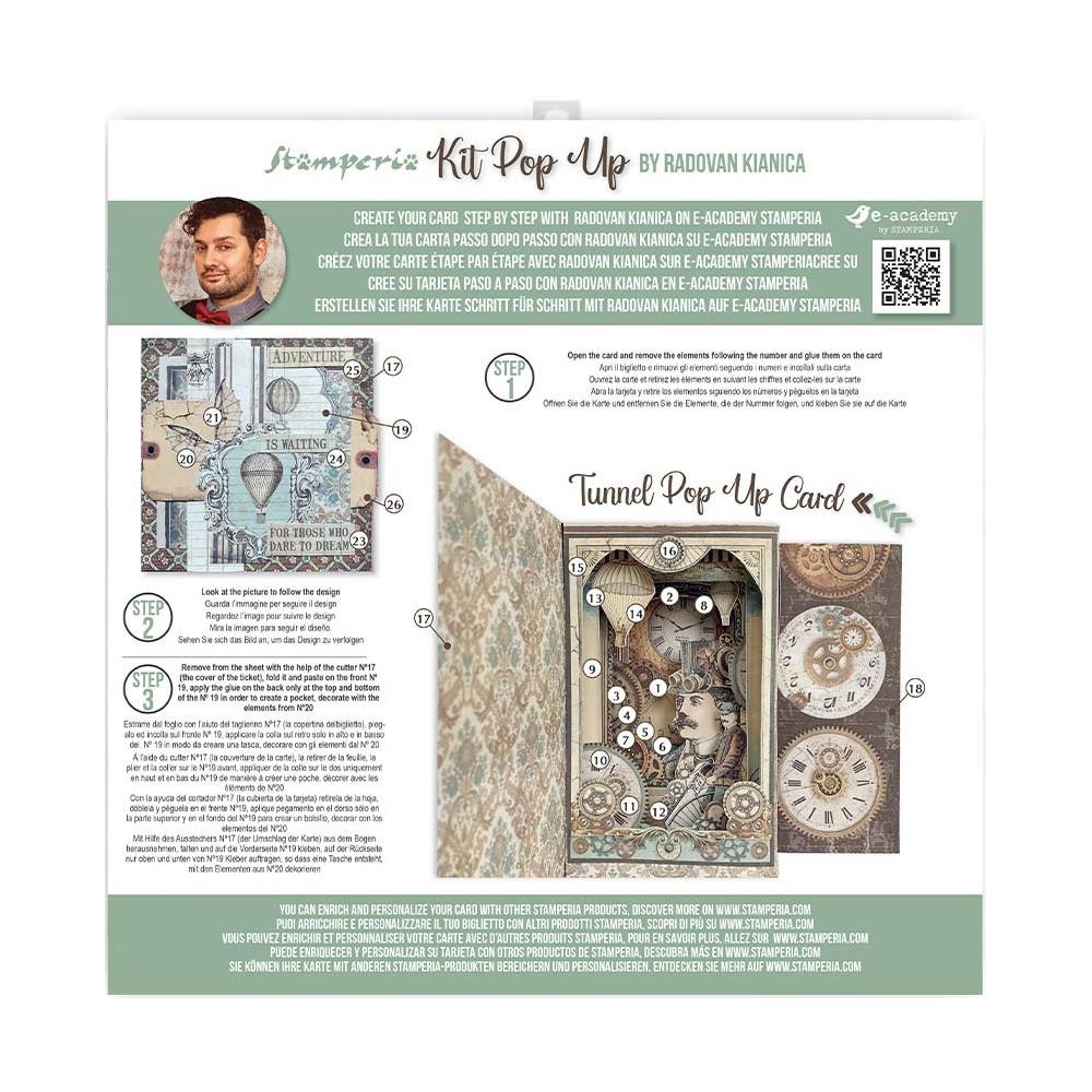 Stamperia Tunnel Pop-Up Card Kit - Voyages Fantastiques