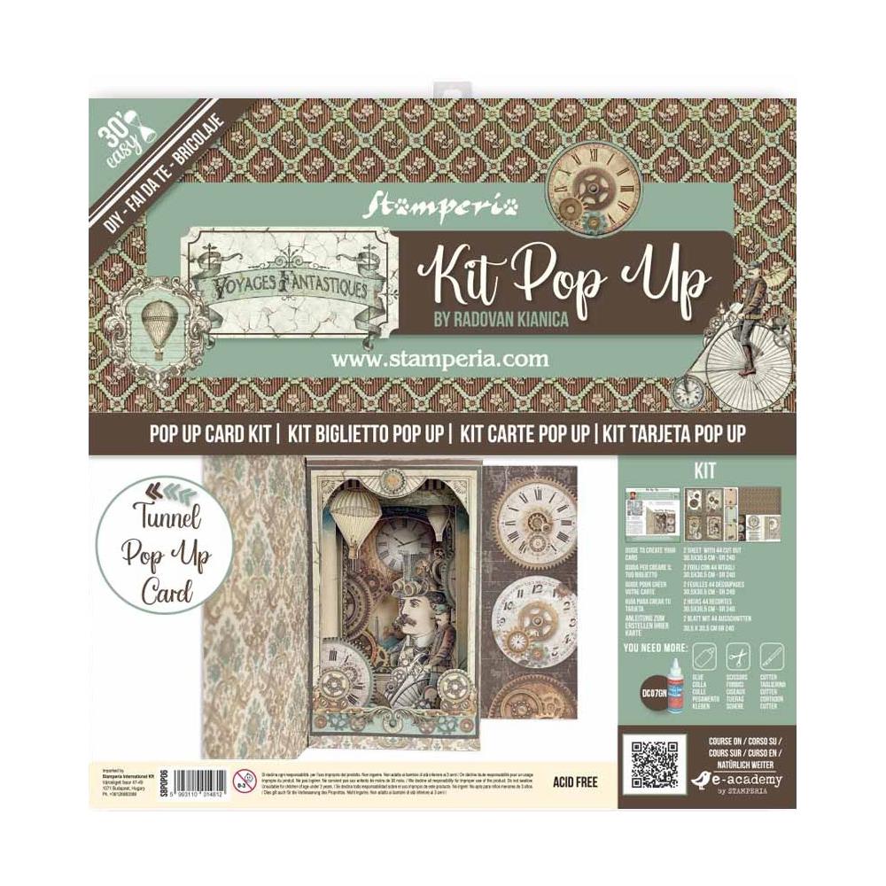 Stamperia Tunnel Pop-Up Card Kit - Voyages Fantastiques