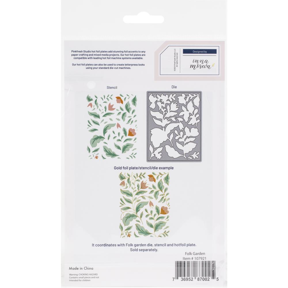 Pinkfresh Studio Hot Foil Plate - Folk Garden.
