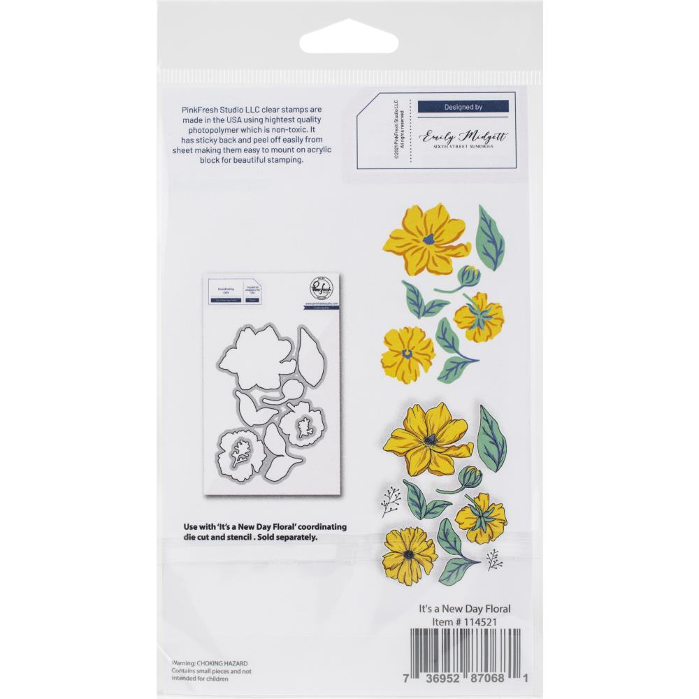 Pinkfresh Studio Clear Stamp Set - Its A New Day Floral.
