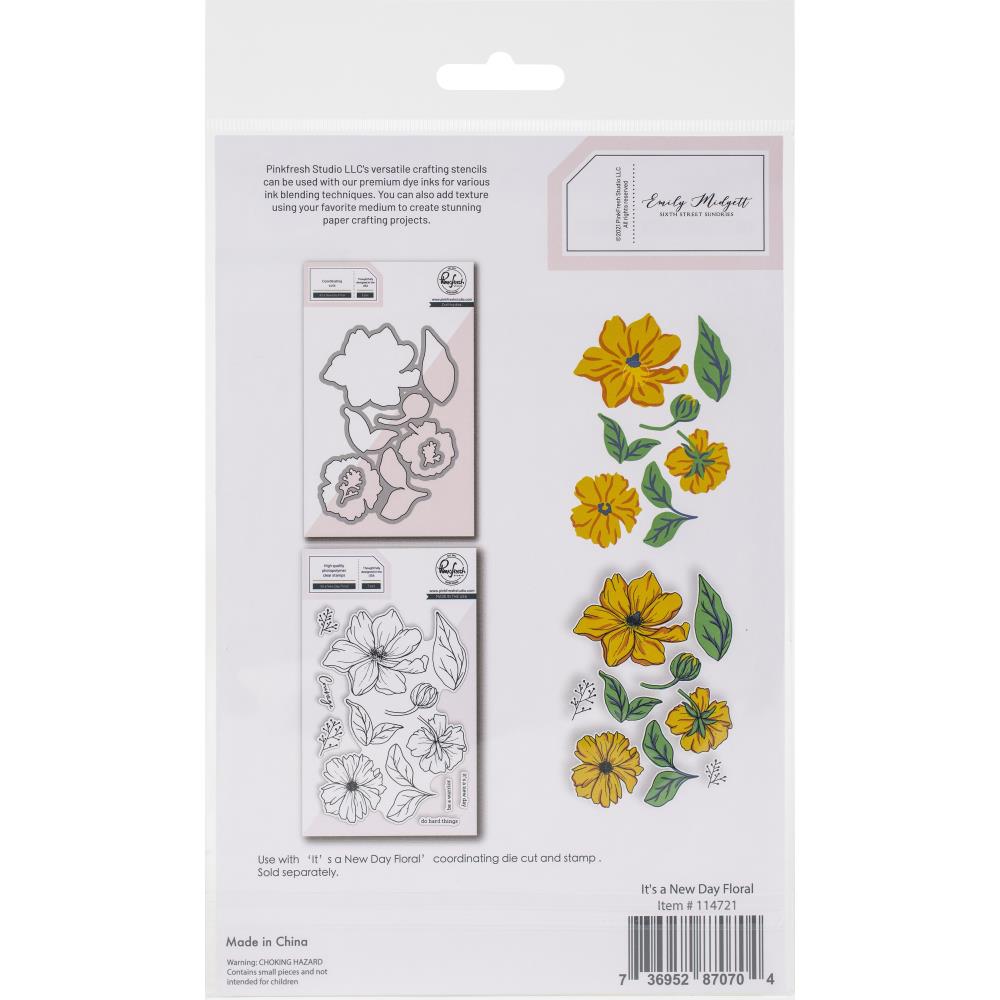Pinkfresh Studio Stencils - Its A New Day Floral Layering.