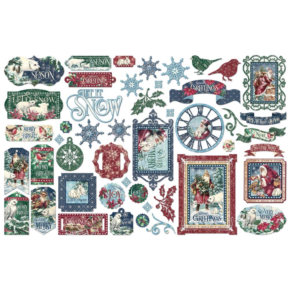 Graphic 45 - Cardstock Die-Cut Assortment - Let It Snow