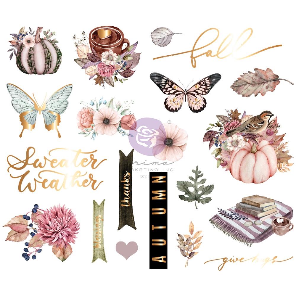 Hello Pink Autumn Chipboard Stickers