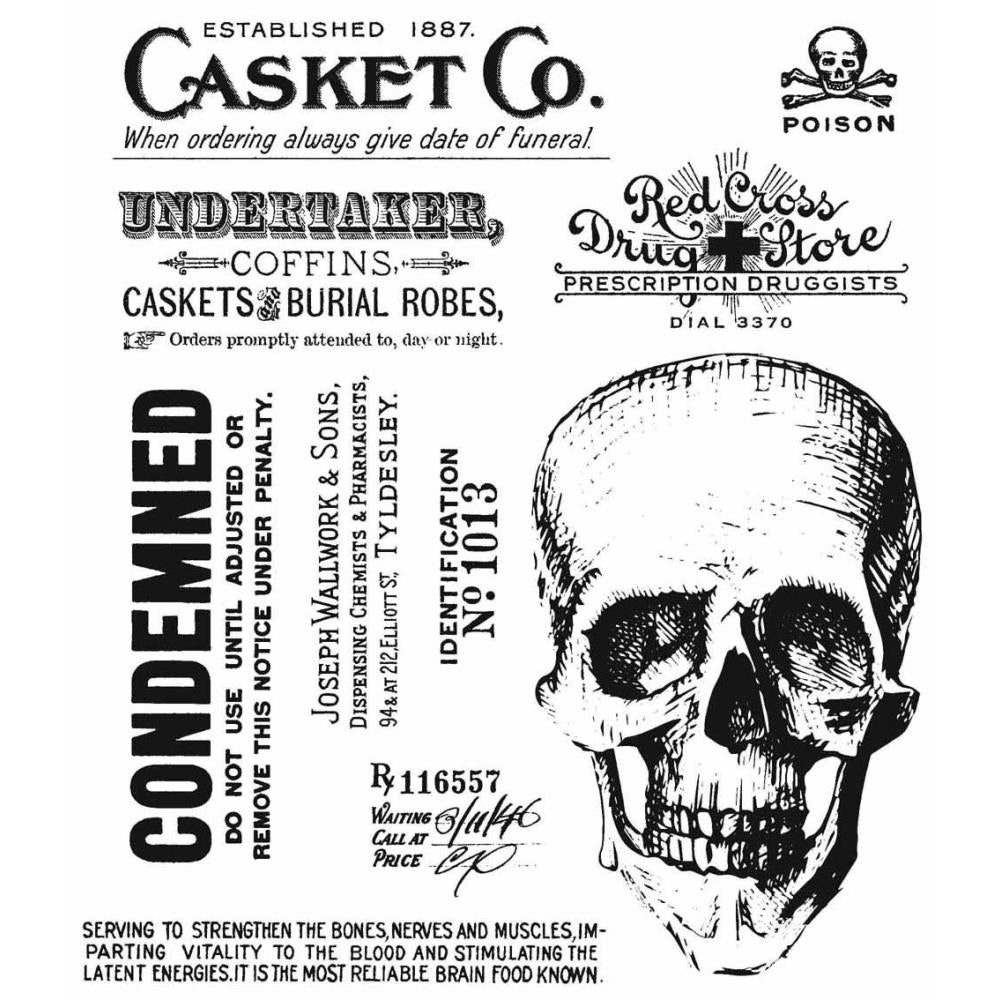 Tim Holtz Cling Stamps - Rest In Peace