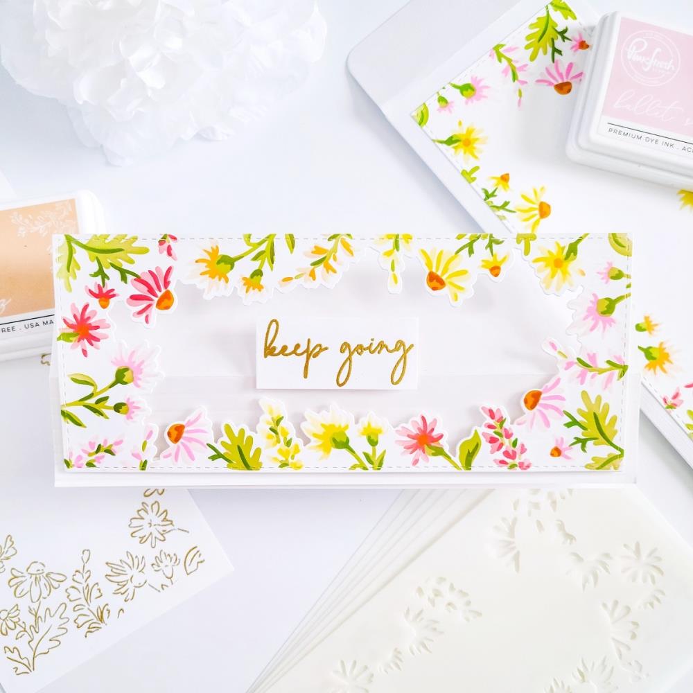 Pinkfresh Studio Stencils - Daisy Slimline Frame Layering