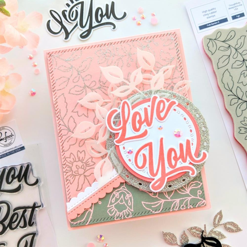Pinkfresh Studio Clear Stamp Set - Brushed Sentiments