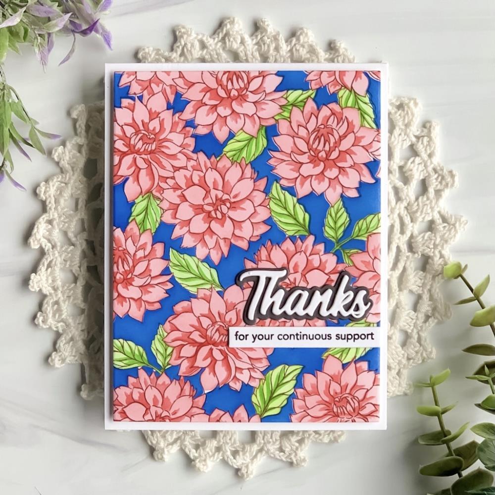 Pinkfresh Studio Stencils - Darling Dahlias Layering