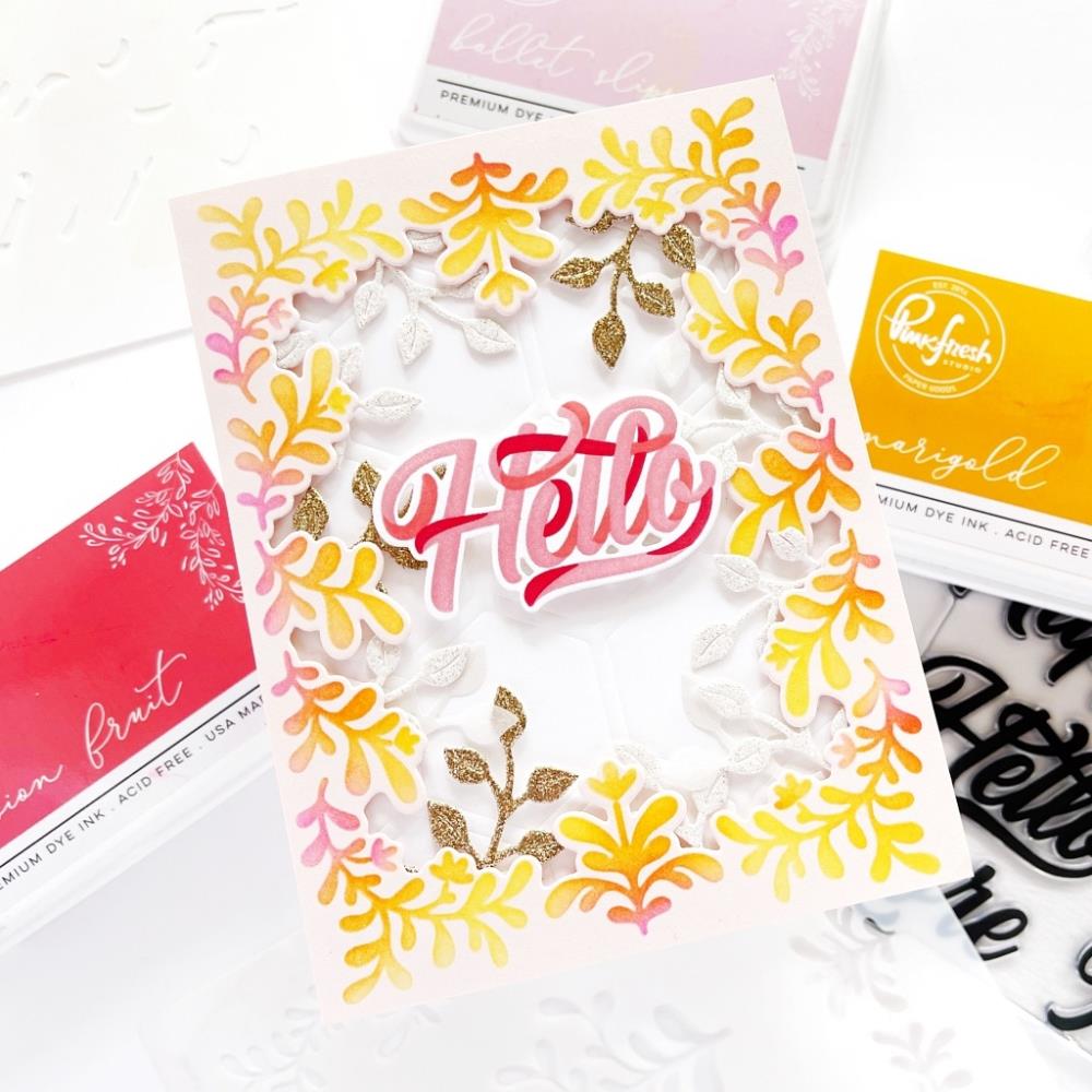 Pinkfresh Studio Stencils - Sweet Leaves Frame Layering