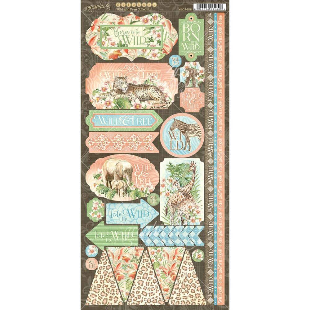 Graphic 45 - Cardstock Stickers - Wild & Free