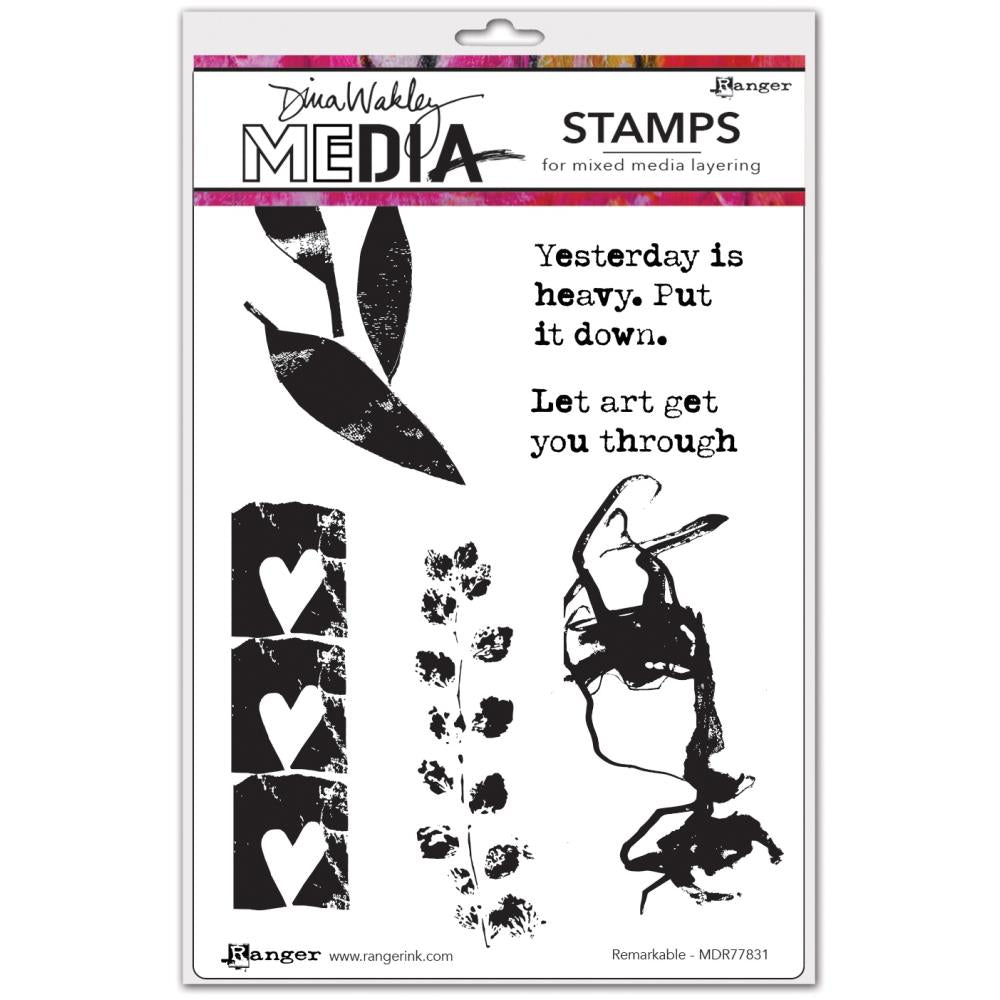 Dina Wakley Media Cling Stamps - Remarkable