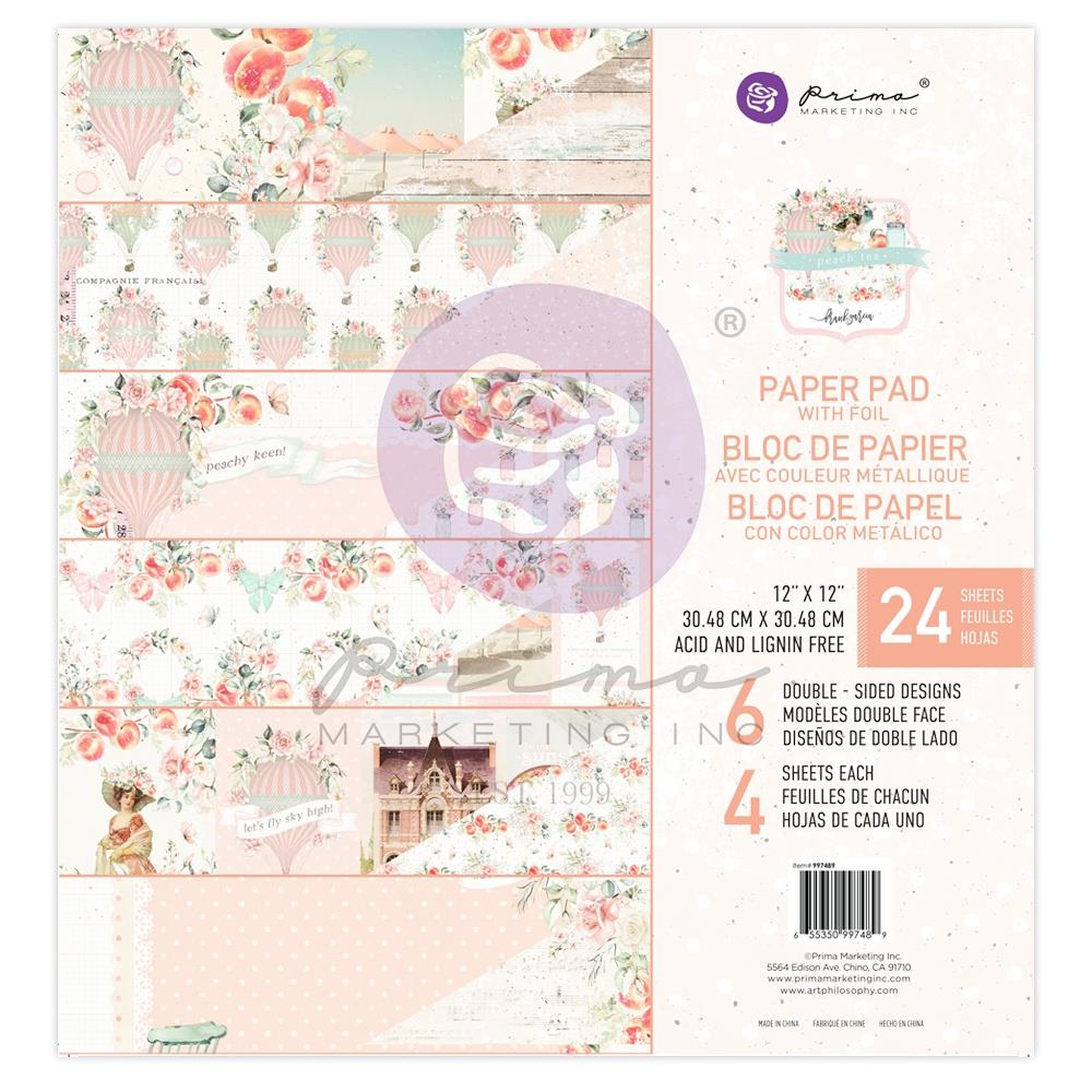 Prima Marketing 12x12 Double-Sided Paper Pad - Peach Tea