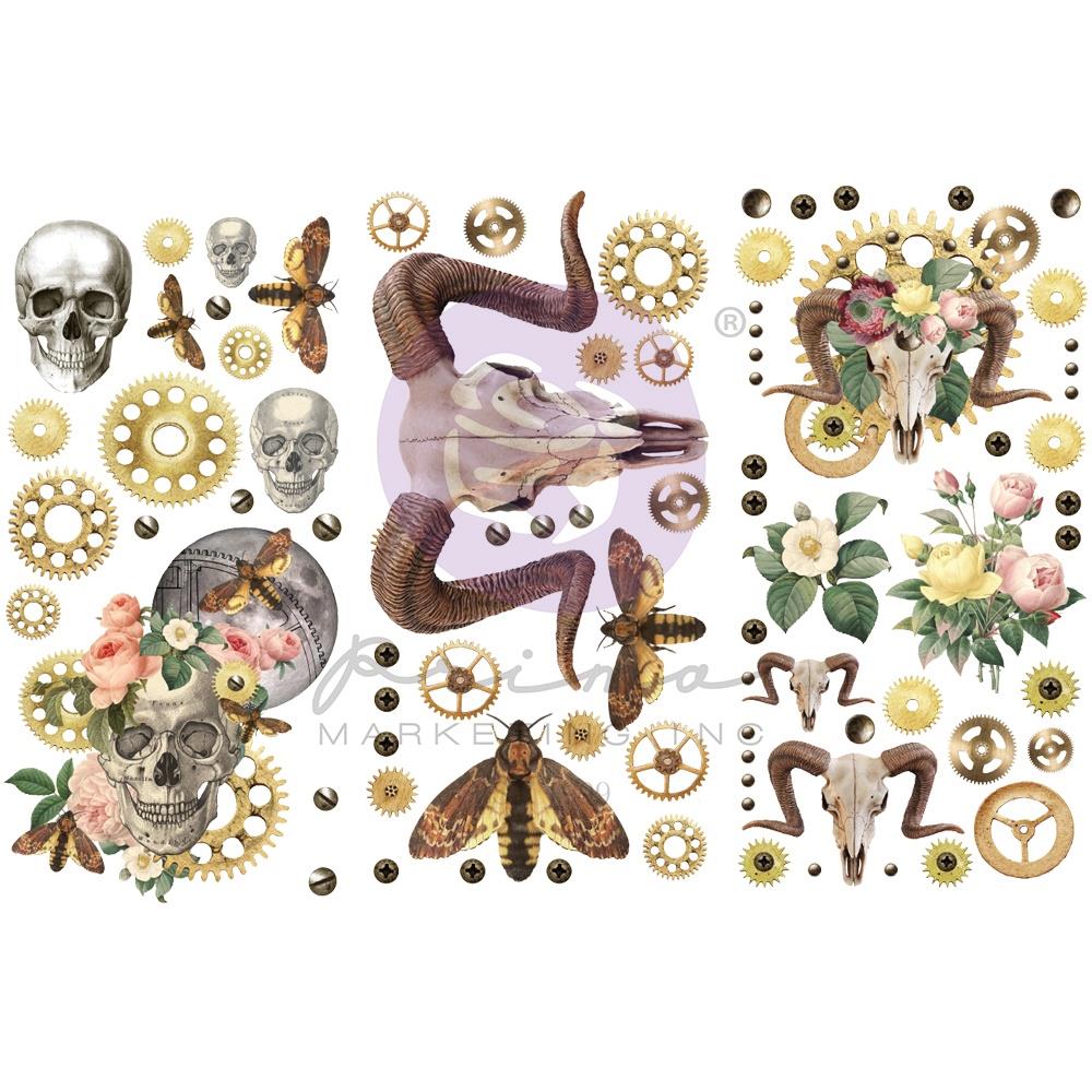 Finnabair Mini Rub On Transfers - Boho Skulls