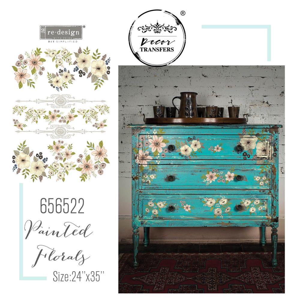 Prima Re-Design Decor Transfer - Painted Florals