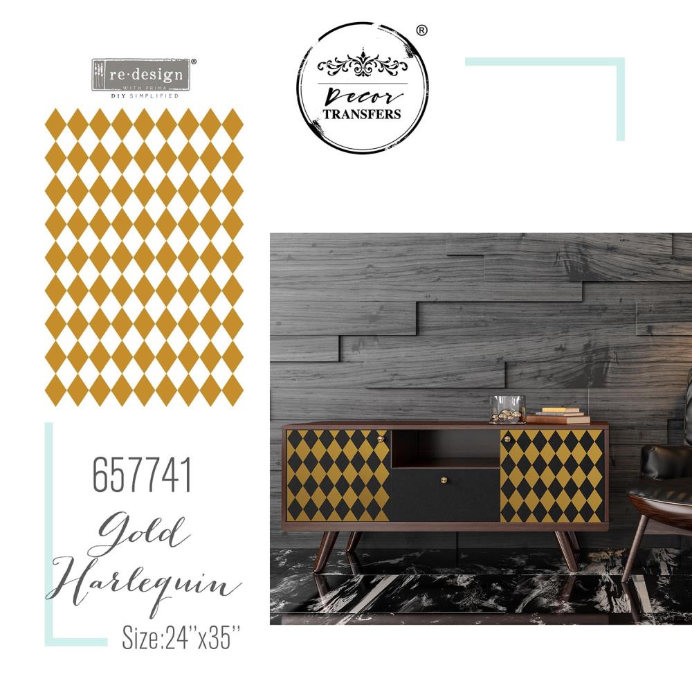 Prima Re-Design Decor Transfer - Gold Harlequin
