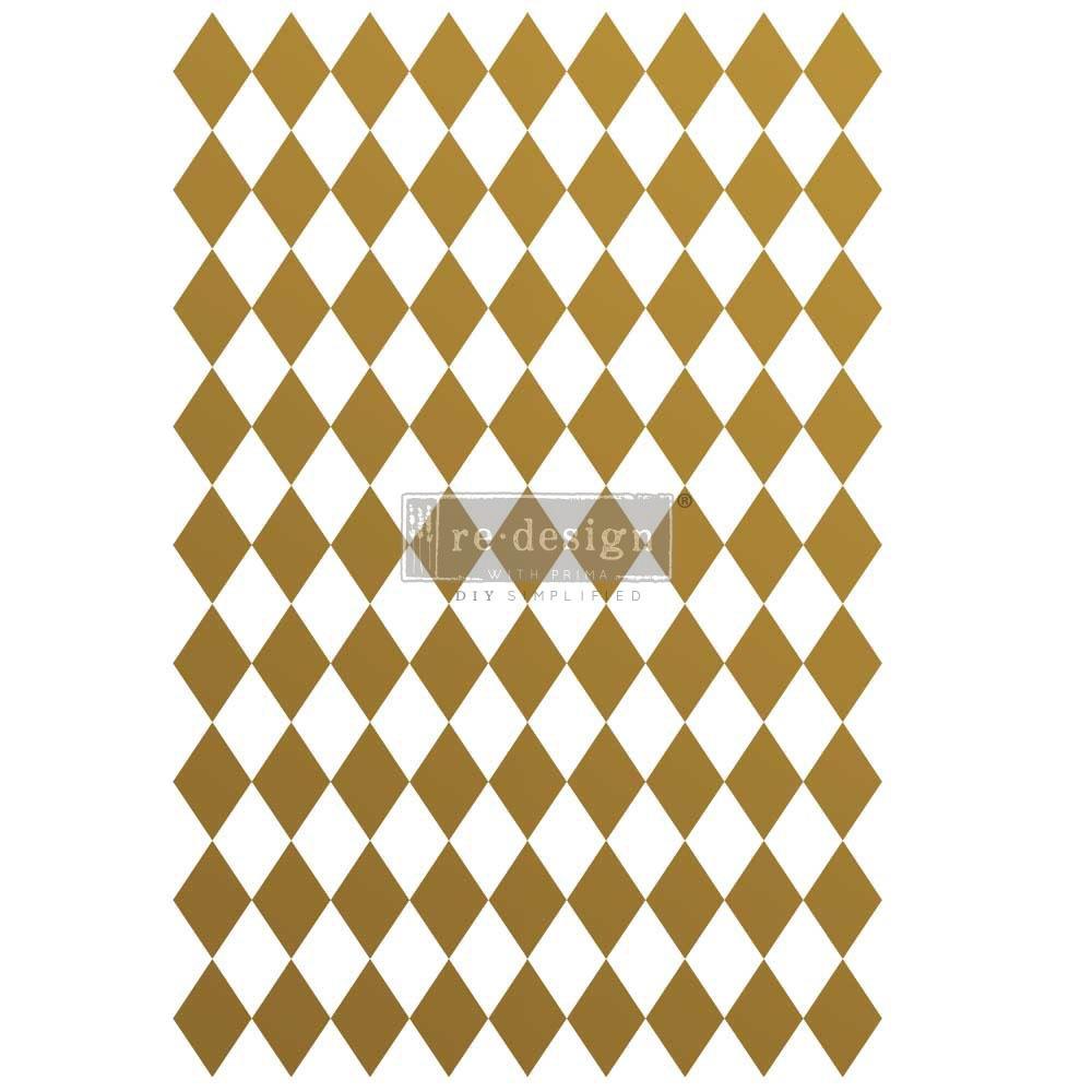 Prima Re-Design Decor Transfer - Gold Harlequin
