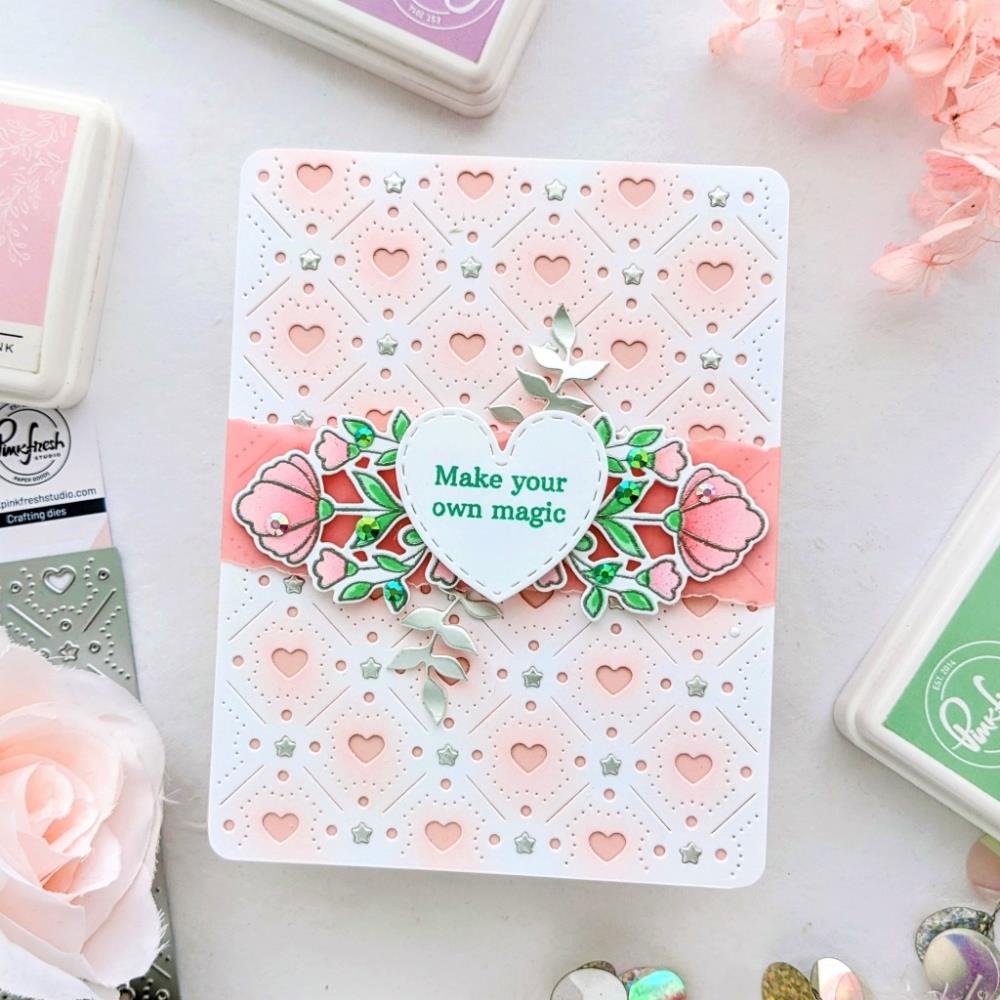 Pinkfresh Studio Die - Hearts & Stars Cover Plate