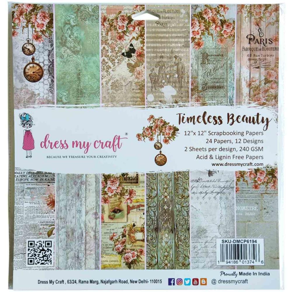 Dress My Craft Single-Sided Paper Pad 12X12 - Timeless Beauty