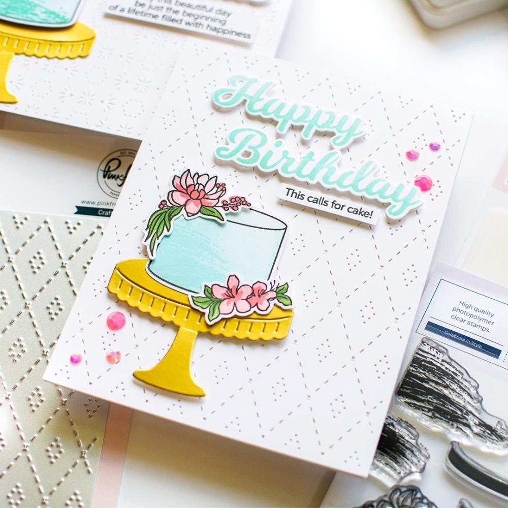 Pinkfresh Studio Stencil - Celebrate In Style Layering