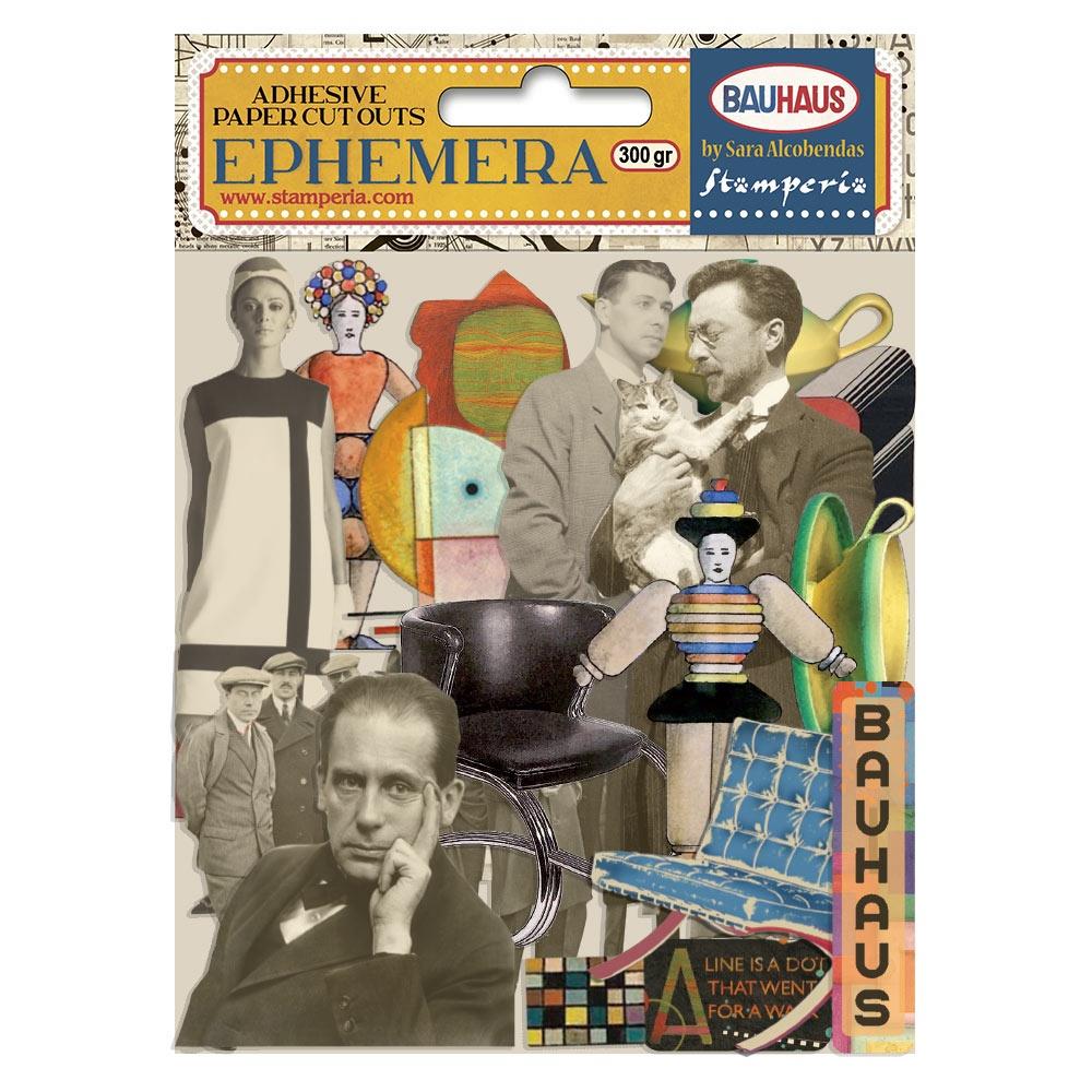 Stamperia Cardstock Ephemera Adhesive Paper Cut Outs - Bauhaus