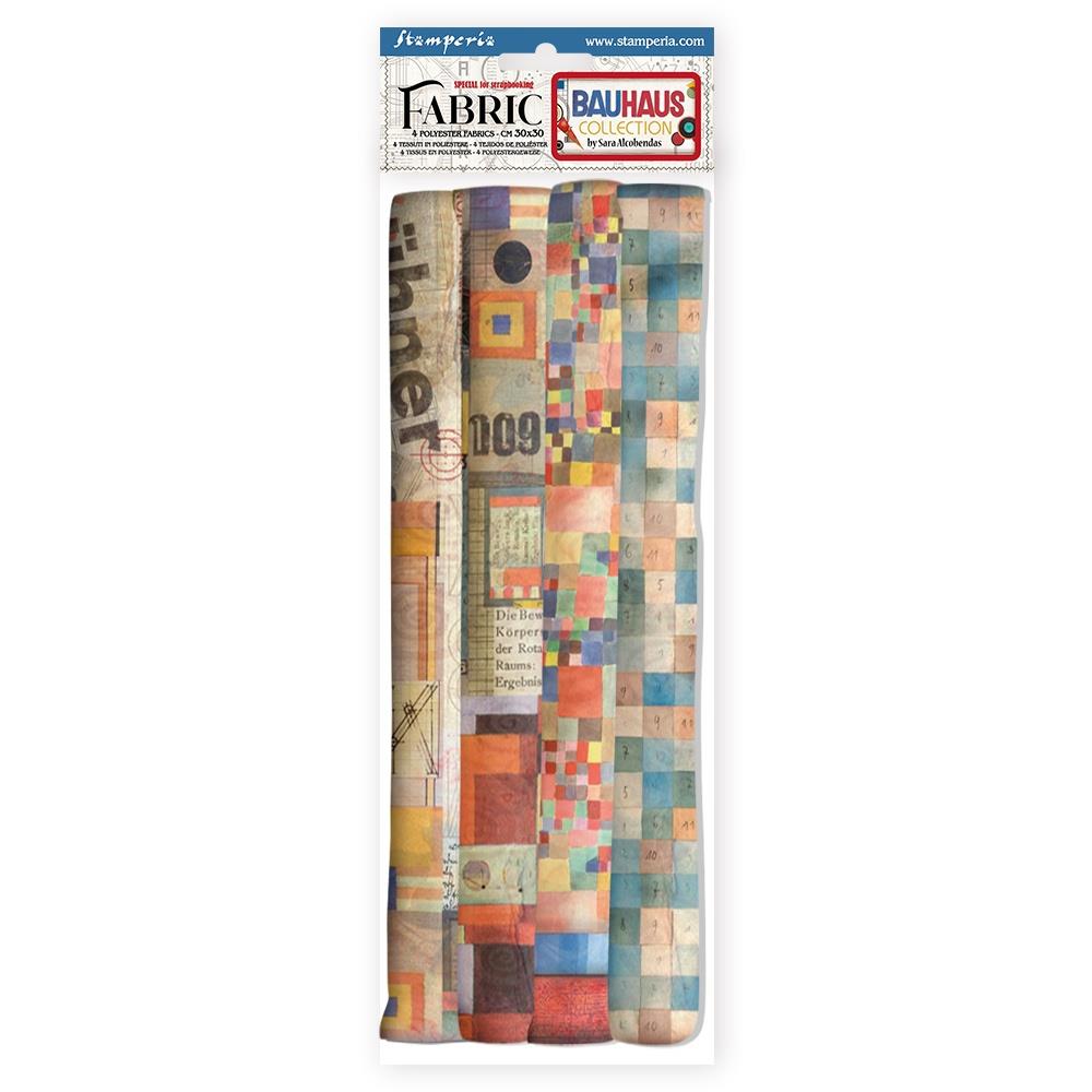Stamperia - Polyester Fabric 12"X12" 4/Pkg - Bauhaus
