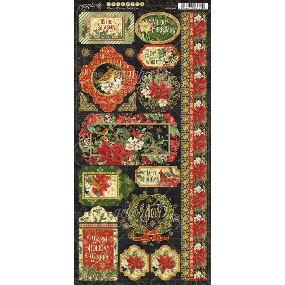 Graphic 45 - Cardstock Stickers - Warm Wishes