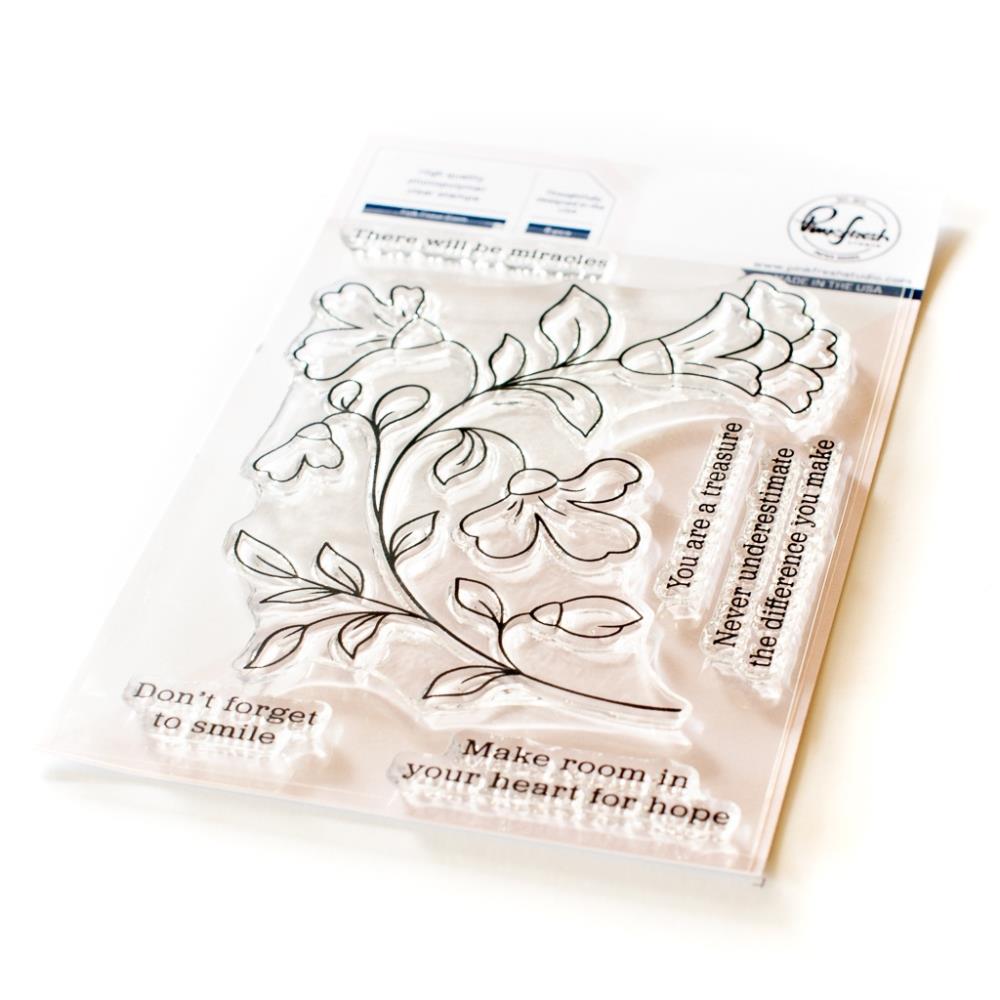 Pinkfresh Studio Clear Stamp Set - Folk Floral Stem
